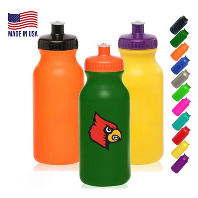 USA Made Plastic Water Bottles - 20 oz Custom drinkware